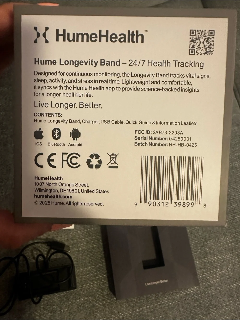 Hume Band - Black Smart Health Wristband